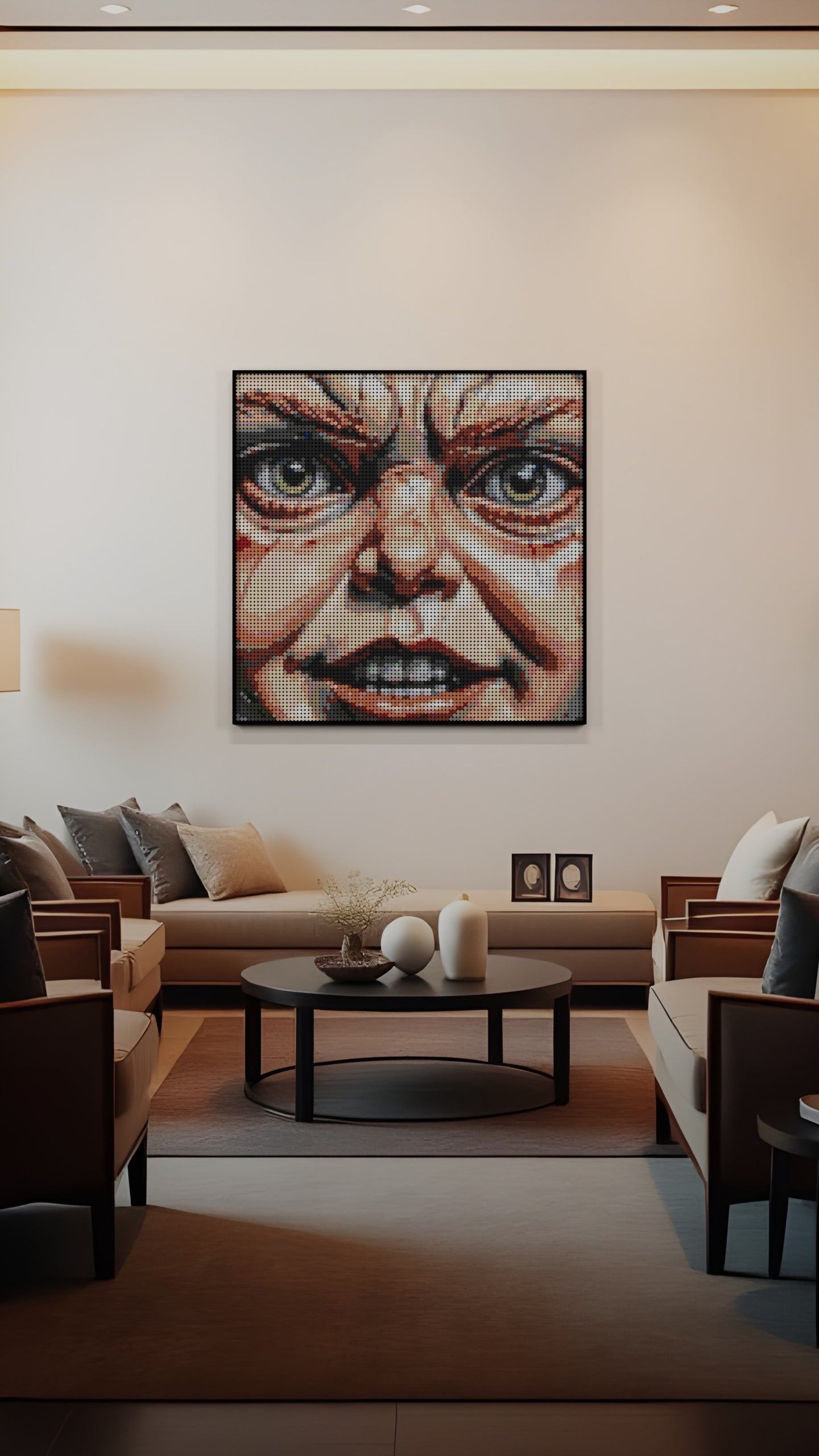 Malevolent Marionette LEGO® Style mosaic pixel art design for display